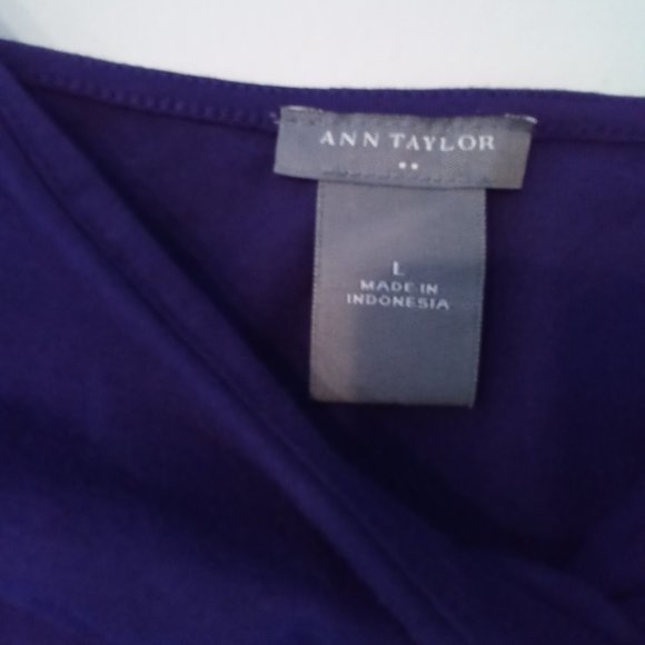 Ann Taylor Purple Summer Top, Sz Large, NWOT - Picture 3 of 16